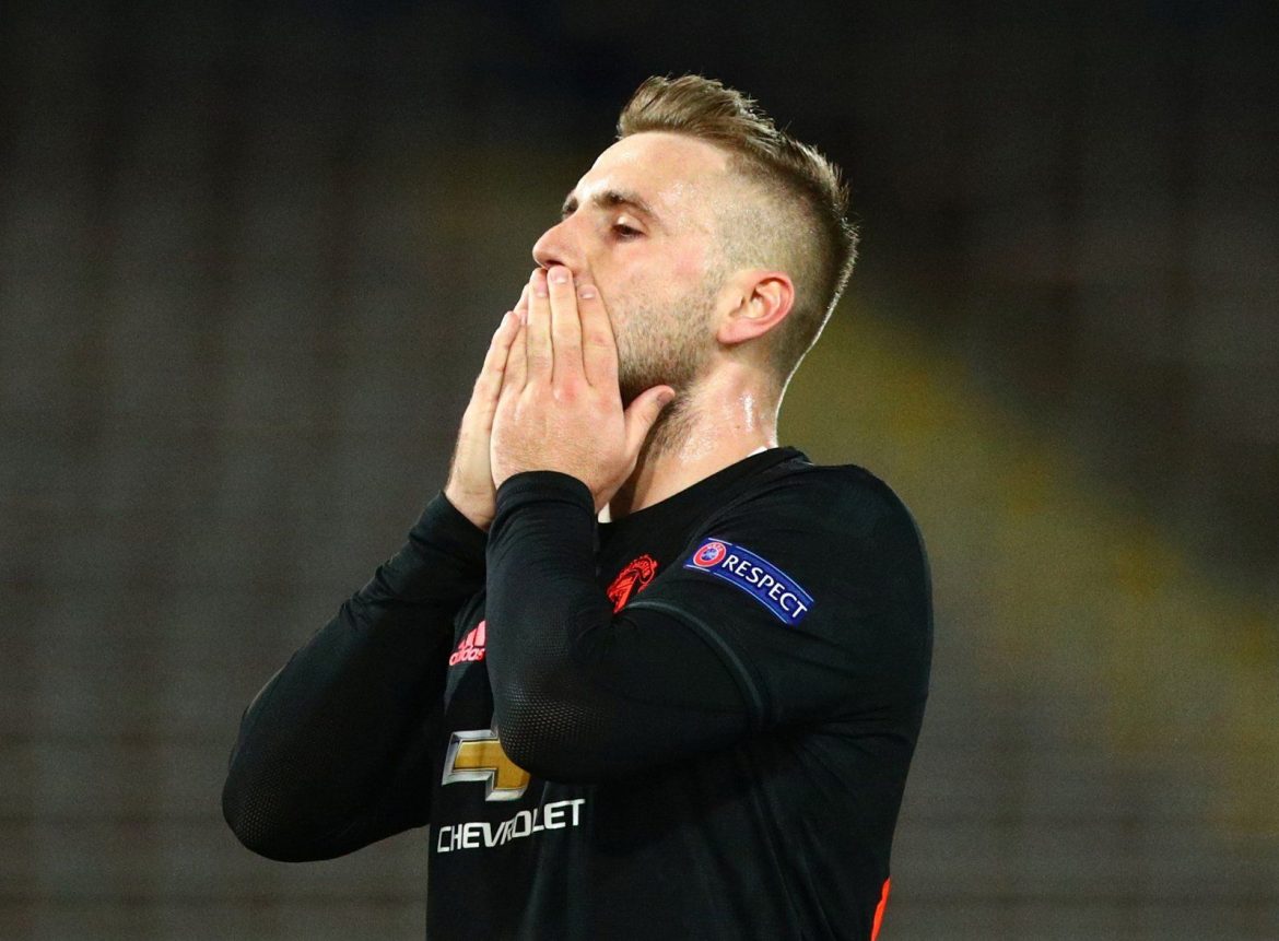 Lightweight: Manchester United left-back Luke Shaw badly let Solskjaer down vs Leeds